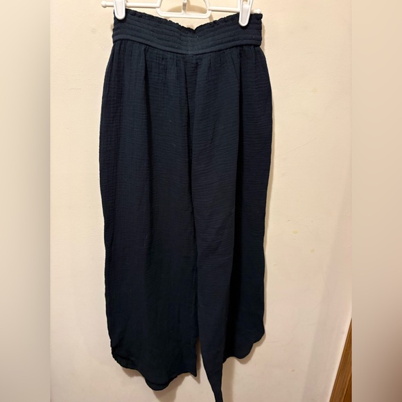 NWT Marine layer Corrine wide leg cotton gauze pant black size medium - Picture 7 of 10